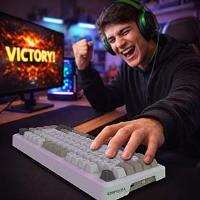 INCA IKG-455 EMPOUSA GASKET HOT SWAP POSH TRİ-MODE MAKRO RGB MEKANIK GAMING KLAVYE-BEYAZ kablosuz ve kablolu kulanma özl - 1